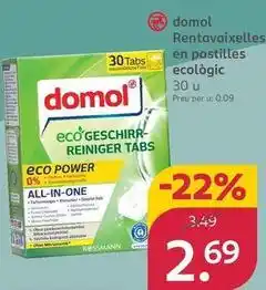 Rossmann Domol - rentavaixelles en pastilles lógic oferta