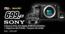 MediaMarkt Sony - camara evil kit alpha 6100 (ilce6100l) + objetivo selp1650 + tarjeta sd 32gb oferta