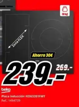 MediaMarkt Beko - placa inducción hi163201fmt oferta