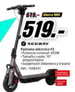 MediaMarkt Segway - patinete eléctrico f3 oferta