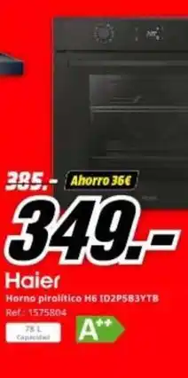 MediaMarkt Haier - horno pirolítico h6 idc2p563ytb oferta