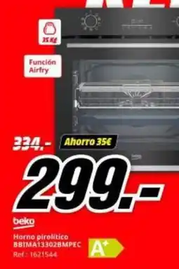 MediaMarkt Beko - horno pirolítico bb114a33b2p6c oferta