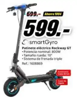 MediaMarkt Smartgyro - patinete eléctrico rockway gt oferta