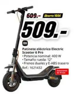 MediaMarkt Xiaomi - patinete eléctrico electric scooter 6 pro oferta