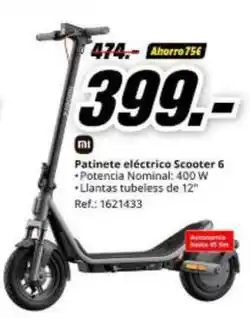 MediaMarkt Xiaomi - patinete eléctrico scooter 6 oferta
