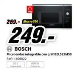 MediaMarkt Bosch - microondas integrable con grill oferta