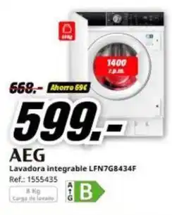 MediaMarkt Aeg - lavadora integrable lfn7g8434f oferta