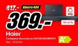 MediaMarkt Haier - campana decorativa hats9cbs4bwifi oferta