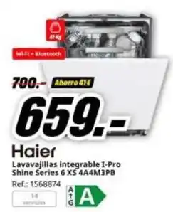 MediaMarkt Haier - lavavajillas integrable i-pro shine series oferta