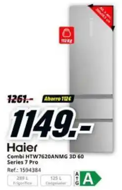 MediaMarkt Haier - combi htw7620anmmg 3d 60 series 7 pro oferta