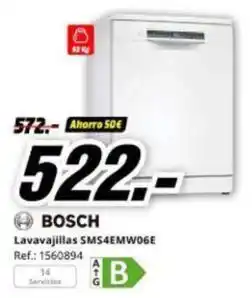 MediaMarkt Bosch - lavavajillas sms4emw06e oferta