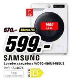 MediaMarkt Samsung - lavadora secadora wd90hg6u94beu3 oferta