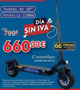 Electro Hiper Europa Smartgyro Rockway Pro Sg27-223 oferta