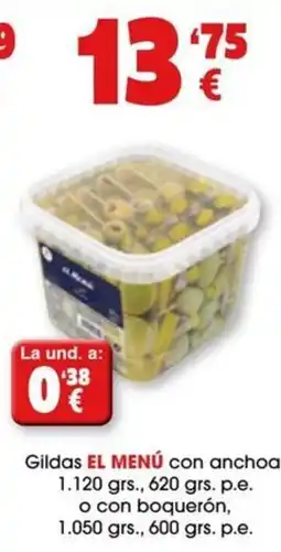 TOP Cash & Carry Gildas EL MENÚ con anchoa oferta
