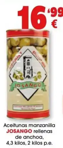 TOP Cash & Carry Josango aceitunas manzanilla rellenas de anchoa oferta