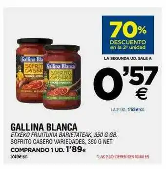 BM Supermercados 70% Descuento En La 2a Unidad Gallina Blanca Sofrito Casero Variedades oferta