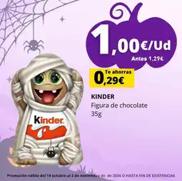 Tu Trébol Hipermercados Kinder figura de chocolate oferta