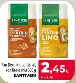Spar La Palma Santiveri pan dextrin tradicional con lino o chia oferta