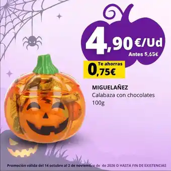 Miguelañez calabaza con chocolates