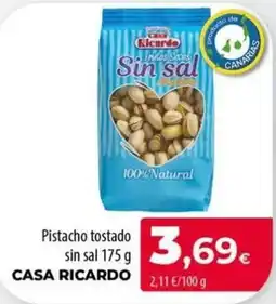 Spar La Palma Casa Ricardo pistacho tostado sin sal oferta
