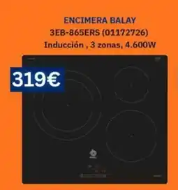 Master Cadena Balay encimera inducción 3 zonas 4.600W oferta