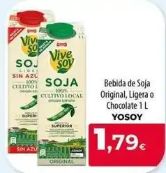 Spar La Palma Yosoy - bebida de soja original, ligera o chocolate oferta