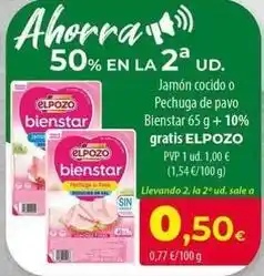 Spar La Palma Elpozo - jamon cocido o pechuga de pavo bienstar oferta