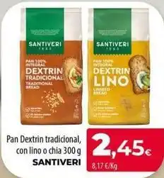 Spar La Palma Santiveri - pan dextrin tradicional con lino o chia oferta