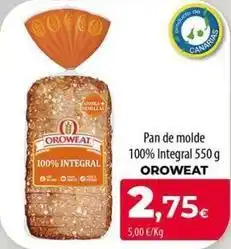 Spar La Palma Oroweat - pan de molde 100% integral oferta