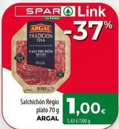 Spar La Palma Argal - salchichón regio plato oferta