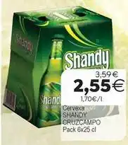 Plenus Supermercados Cruzcampo - cervexa shandy oferta
