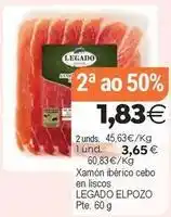 Plenus Supermercados Legado elpozo - xamón ibérico cebo en liscos oferta