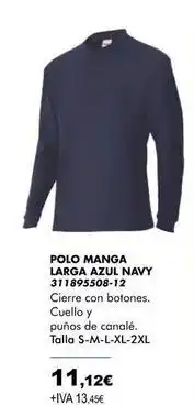 Coinfer Botones - polo manga larga azul navy oferta