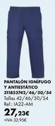 Coinfer Pantalón ignífugo y antiestático oferta