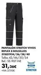 Coinfer Stretch - pantalón stretch vivos reflex 8 bolsillos oferta