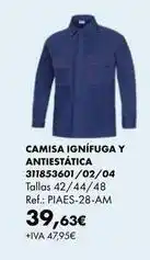 Coinfer Camisa ignifuga y antiestática oferta