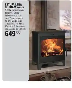 Ferrcash Estufa leña durham 148975 oferta