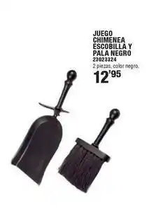 Ferrcash Juego chimenea escobilla y pala negro 23023324 oferta