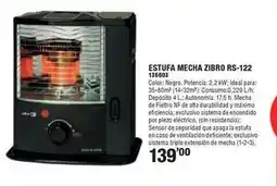 Ferrcash Estufa mecha zibro rs-122/136603 oferta