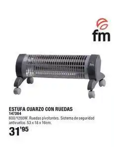 Ferrcash Fm - estufa cuarzo con ruedas 147364 oferta