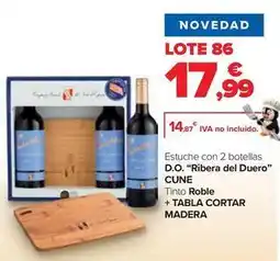 Carrefour Cune - d.o. ribera del duero roble + tabla cortar madera oferta