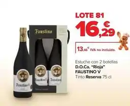 Carrefour Faustino v - estuche con 2 botellas d.o.ca “rioja reserva oferta