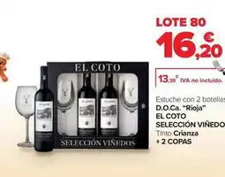 Carrefour El coto selección viñedos - d.o.ca. rioja crianza + 2 copas oferta