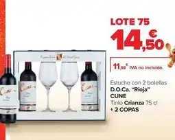 Carrefour Cune - d.o.ca. rioja crianza + 2 copas oferta