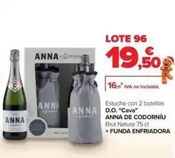 Carrefour Anna de codorníu - d.o. cava brut nature + funda enfriadora oferta
