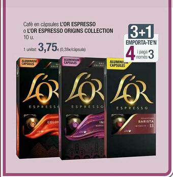 Condis Cafè En Càpsules L'or Espresso O L'or Espresso Origins Collection oferta