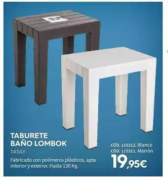 ferrOkey Taburete Baño Lombok Tatay oferta