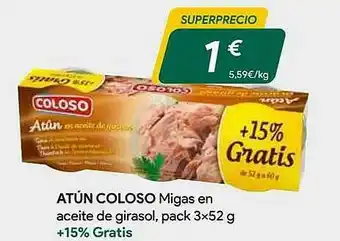 Masymas Atún Coloso Migas En Aceite De Girasol oferta