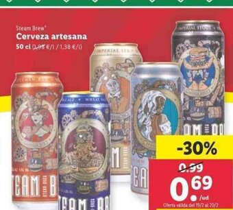 Lidl Steam Brew Cerveza Artesana 50cl oferta