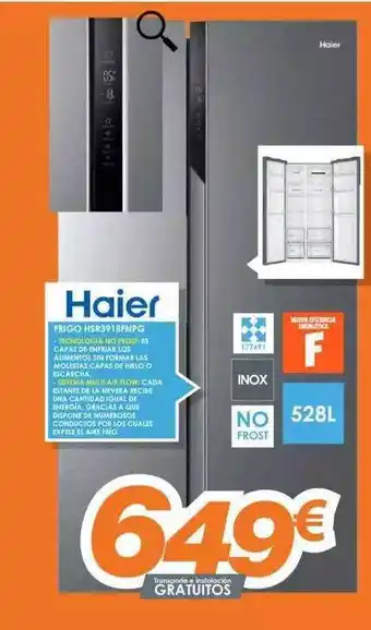 Pascual Martí Haier Frigo Hsr3918fnpg oferta